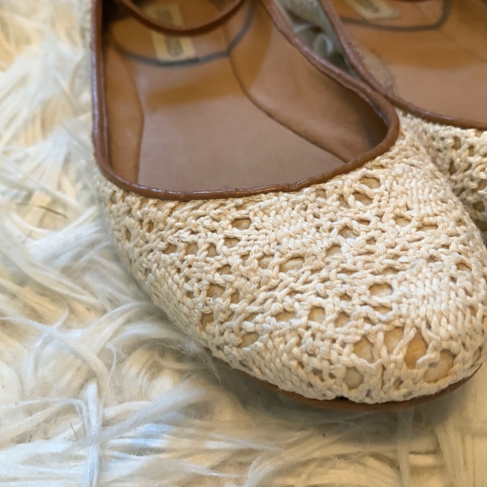 Steve Madden crochet detail sling backs LEATHER